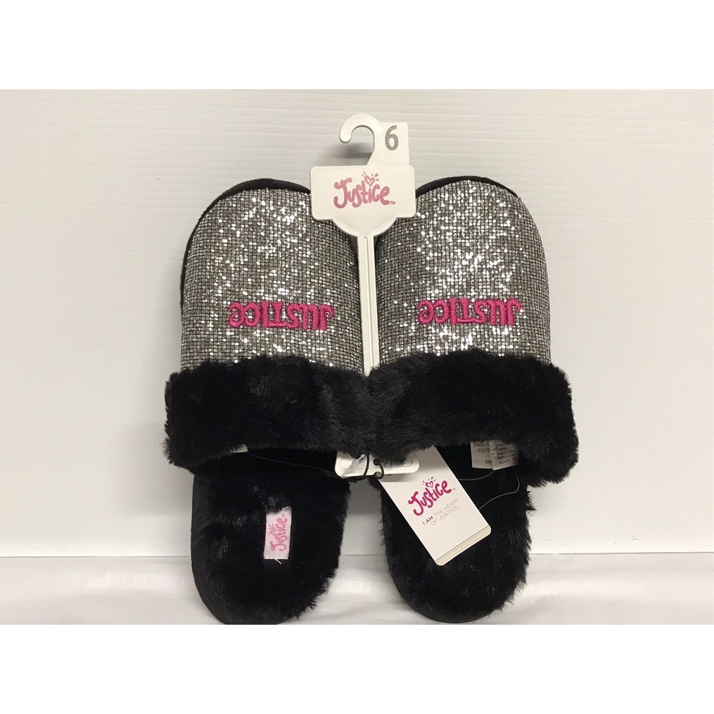 Justice Size 6 Girls Slip On House Shoes #8